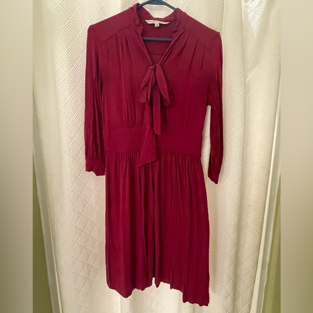 Trina Turk Pink Burgundy Quarter Sleeve Dress